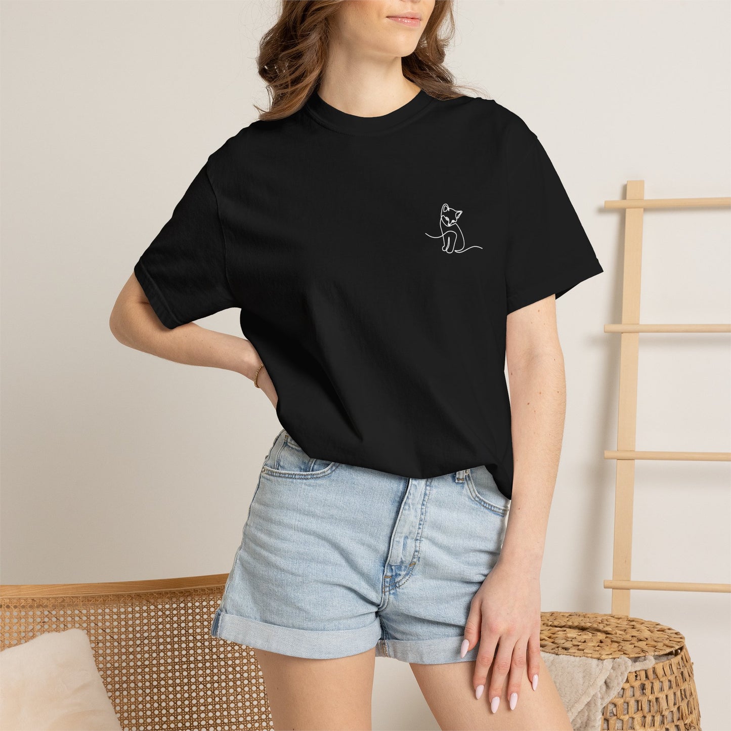 Cat Line Art Tee