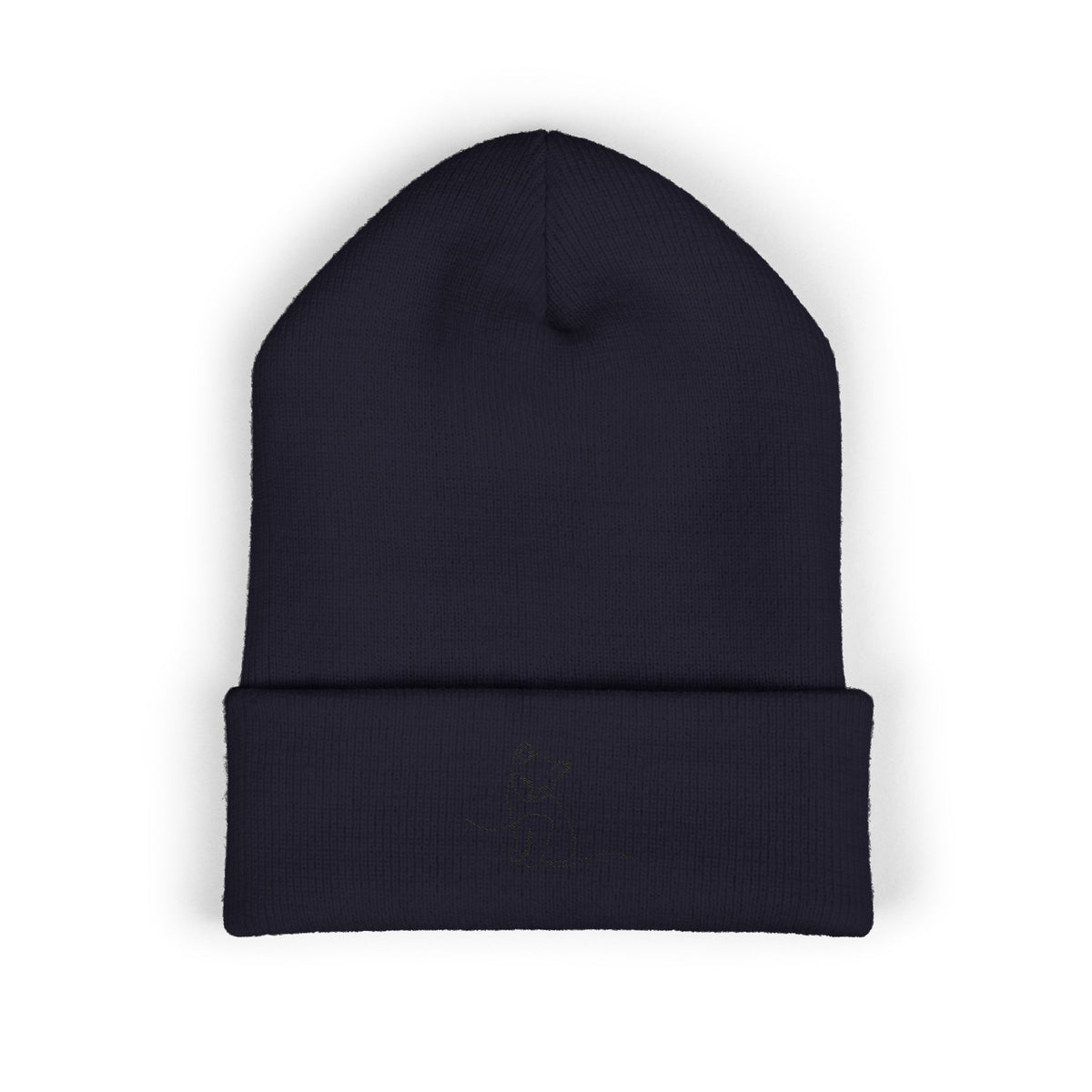 Embroidered Cat Cuffed Beanie