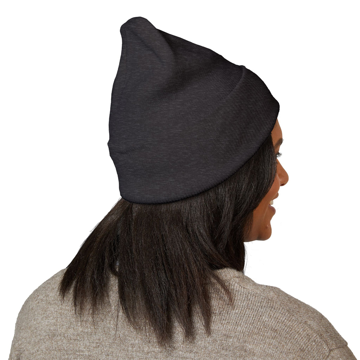 Embroidered Cat Cuffed Beanie
