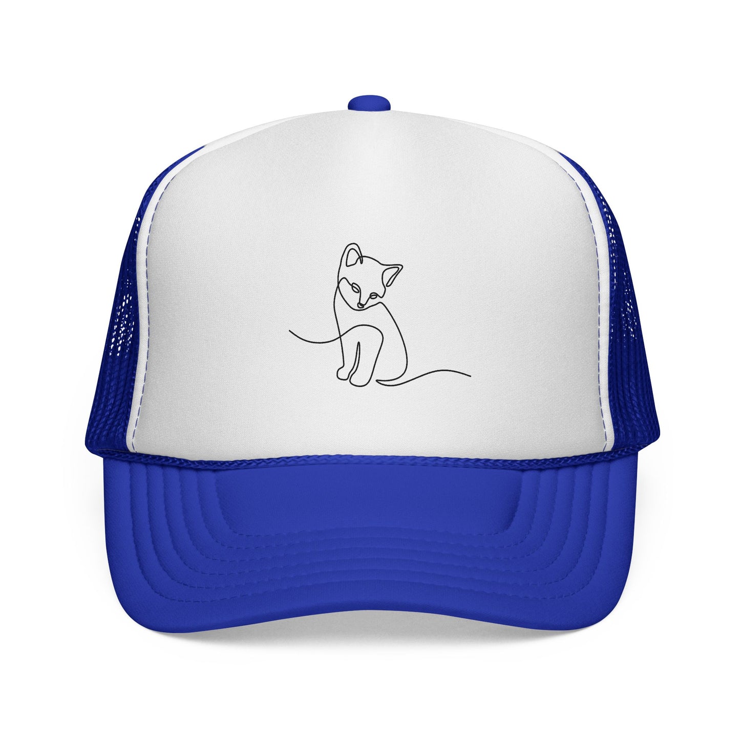 Minimal Line Art Cat Trucker Cap