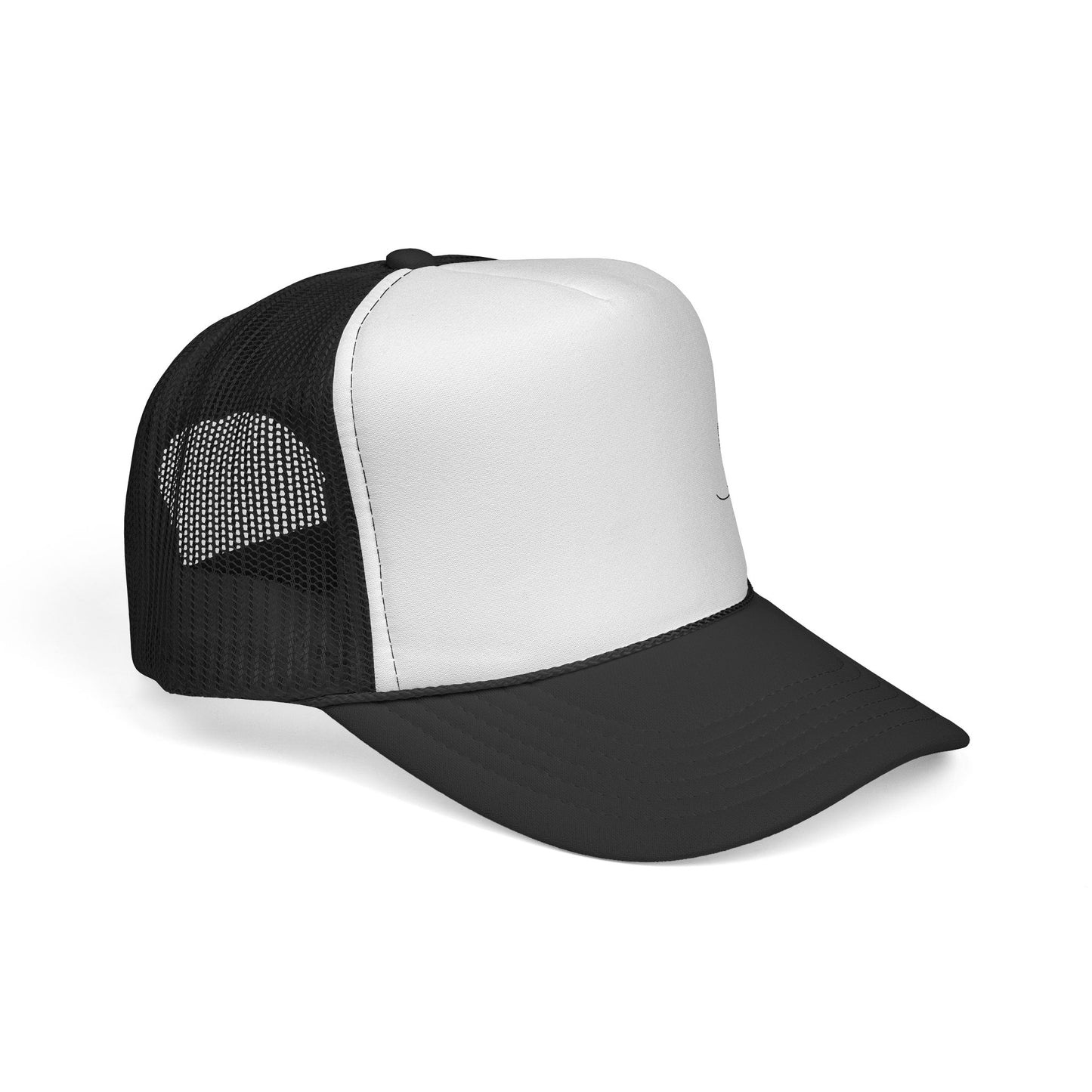 Cat Line Art Trucker Cap — Minimal Cute Cat Embroidery Hat