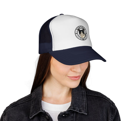 Cat Lover Trucker Hat — Vintage Tuxedo Cat Patch Cap