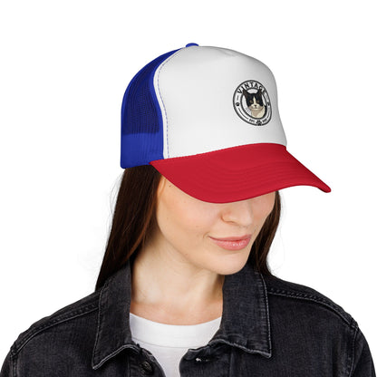 Cat Lover Trucker Hat — Vintage Tuxedo Cat Patch Cap