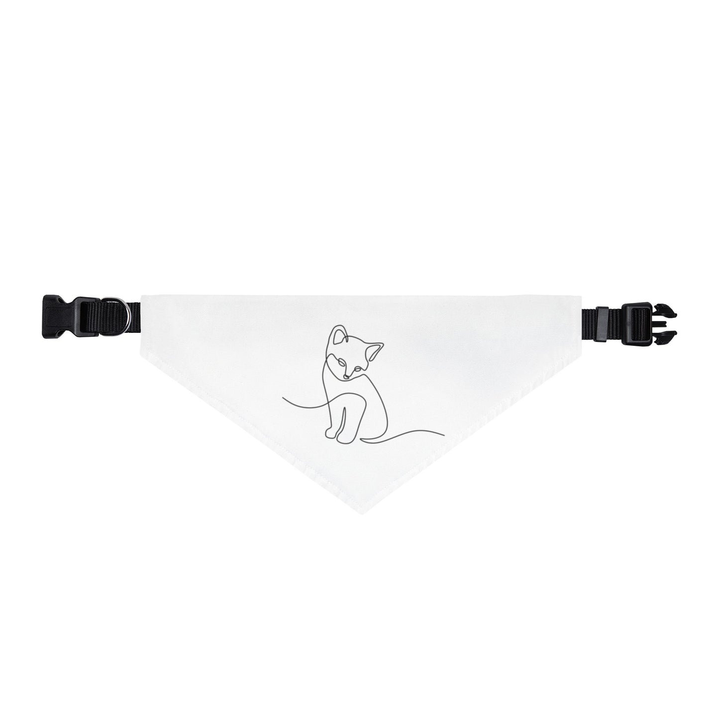 Clip-On Pet Bandana — Minimal Line Art Cat Collar Accessory