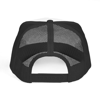Cat Line Art Trucker Cap — Minimal Cute Cat Embroidery Hat