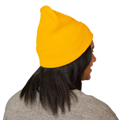 Embroidered Cat Cuffed Beanie