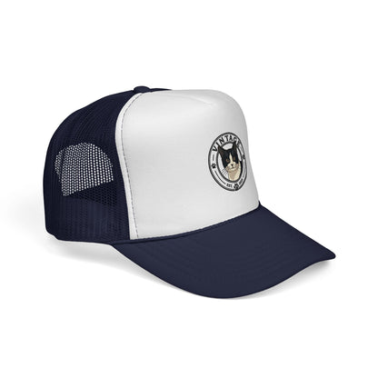 Cat Lover Trucker Hat — Vintage Tuxedo Cat Patch Cap