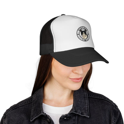 Cat Lover Trucker Hat — Vintage Tuxedo Cat Patch Cap