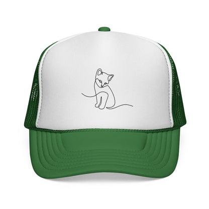 Minimal Line Art Cat Trucker Cap
