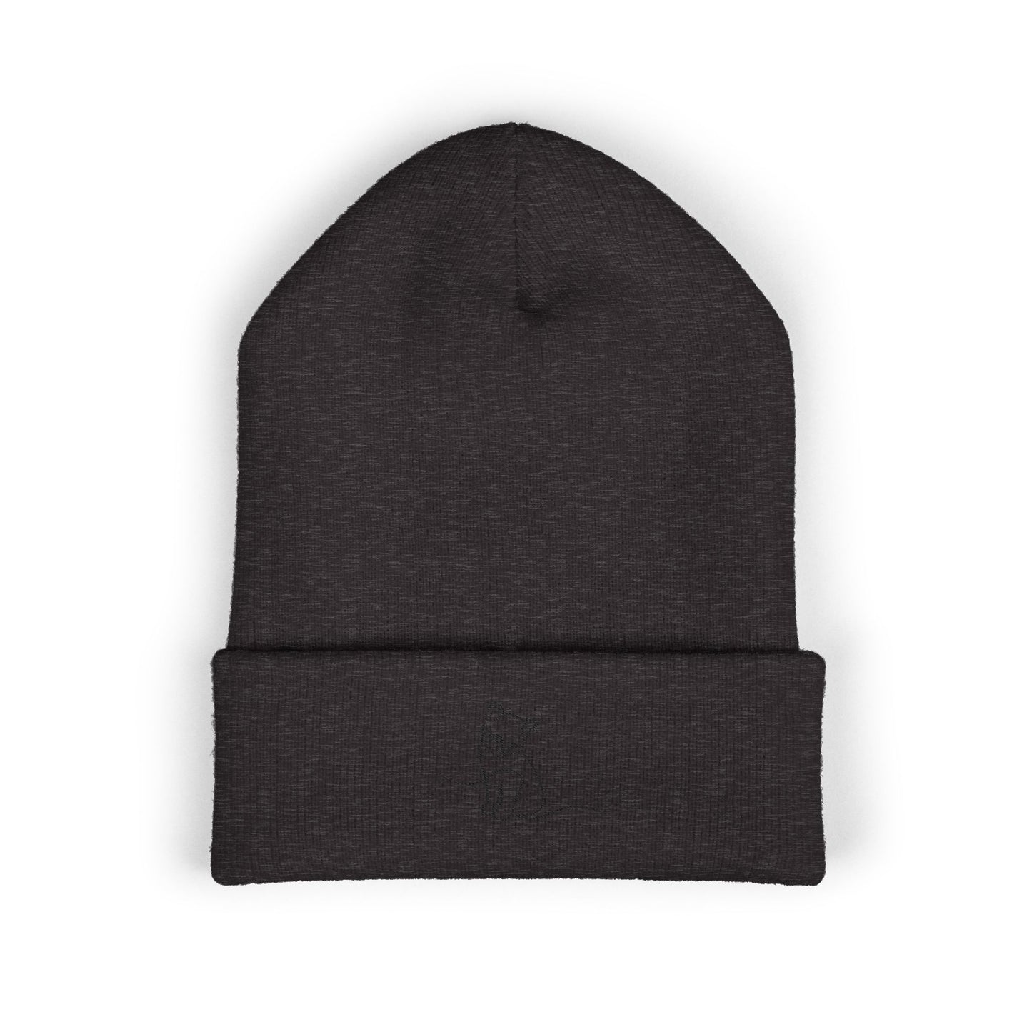 Embroidered Cat Cuffed Beanie