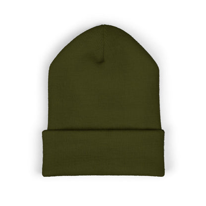 Embroidered Cat Cuffed Beanie