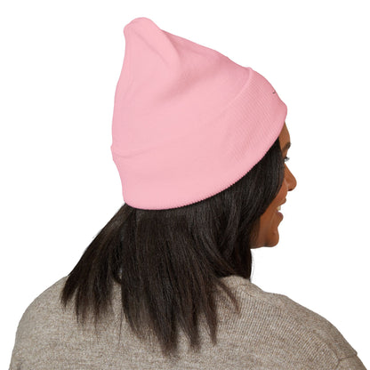 Embroidered Cat Cuffed Beanie