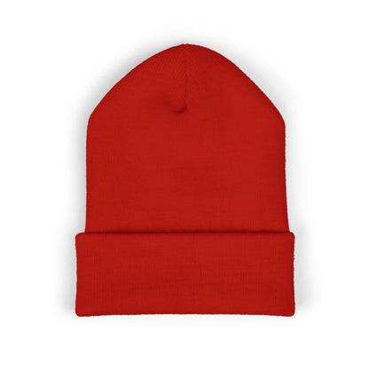 Embroidered Cat Cuffed Beanie