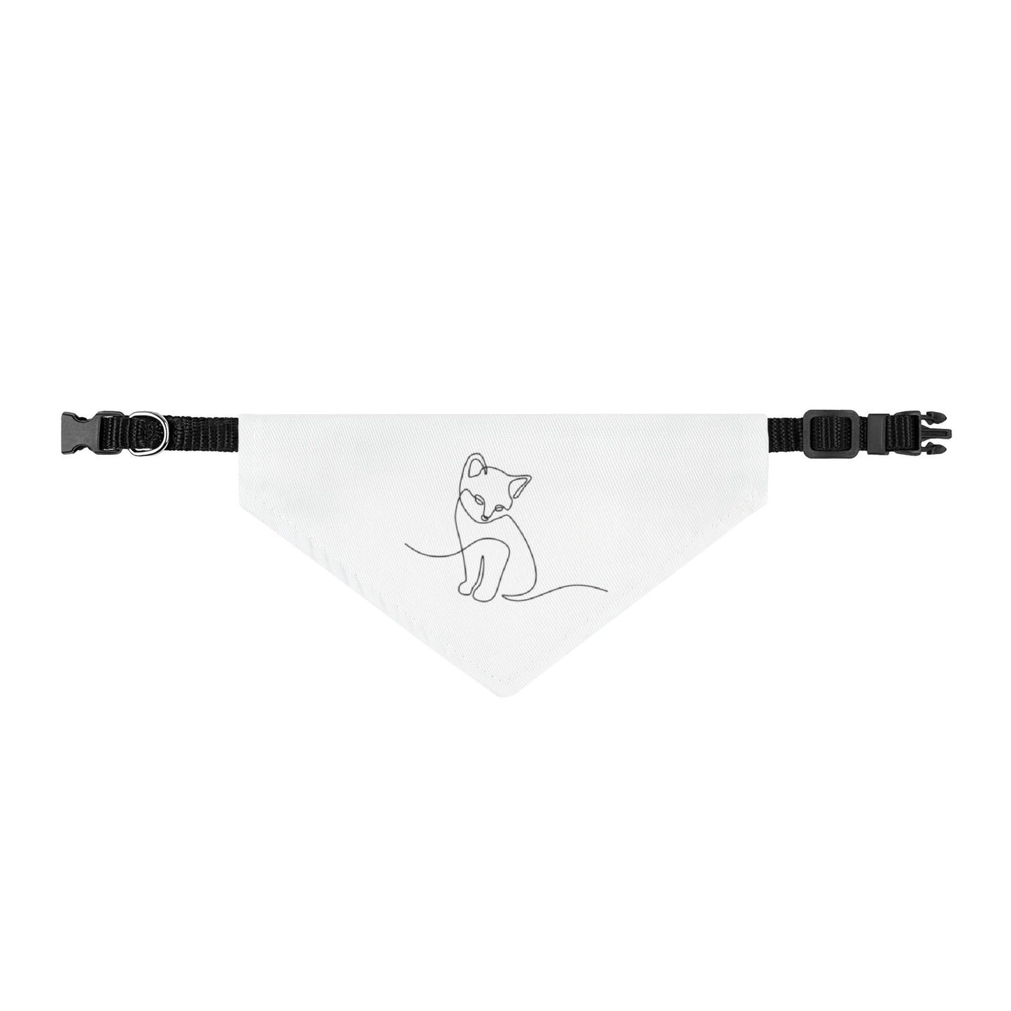 Clip-On Pet Bandana — Minimal Line Art Cat Collar Accessory