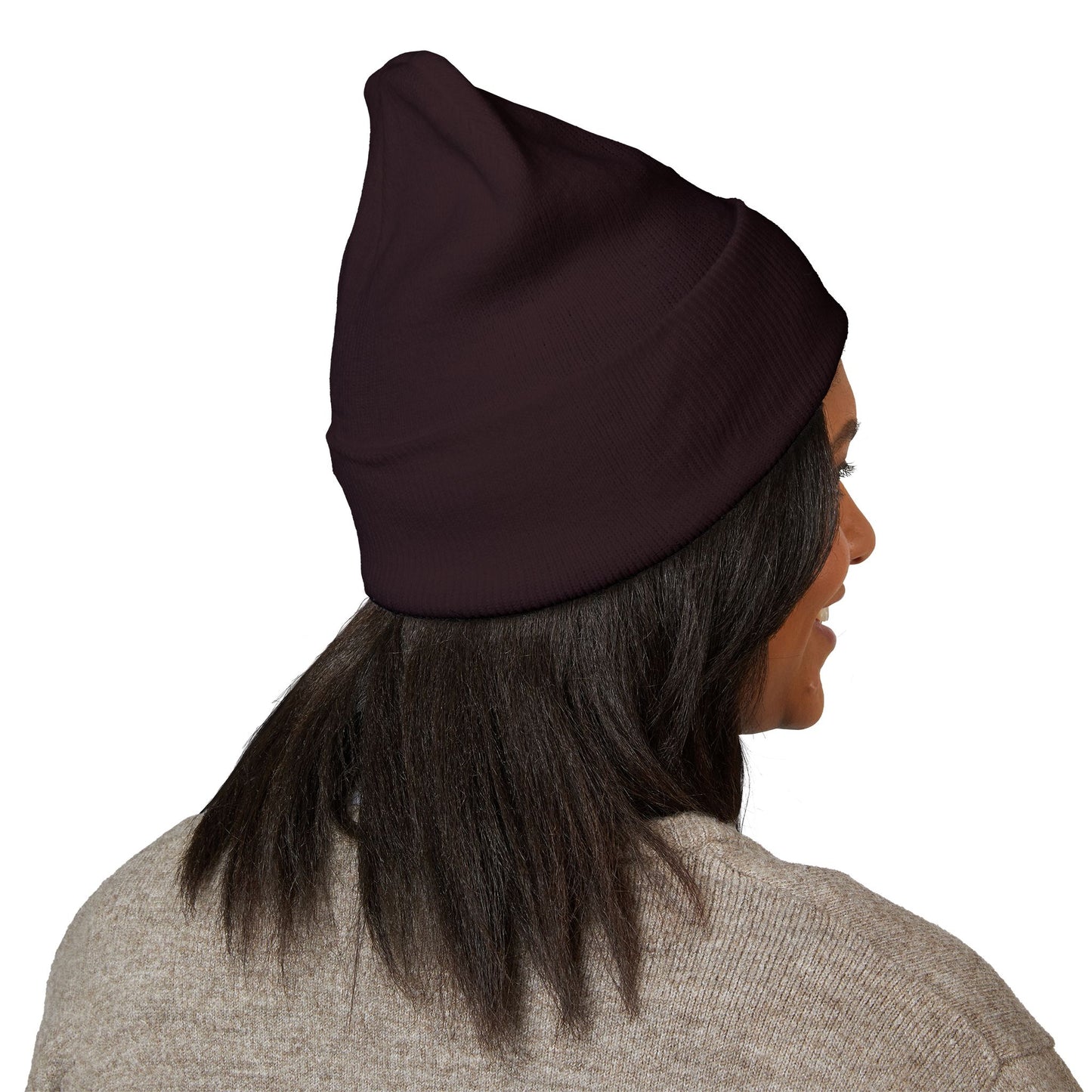 Embroidered Cat Cuffed Beanie