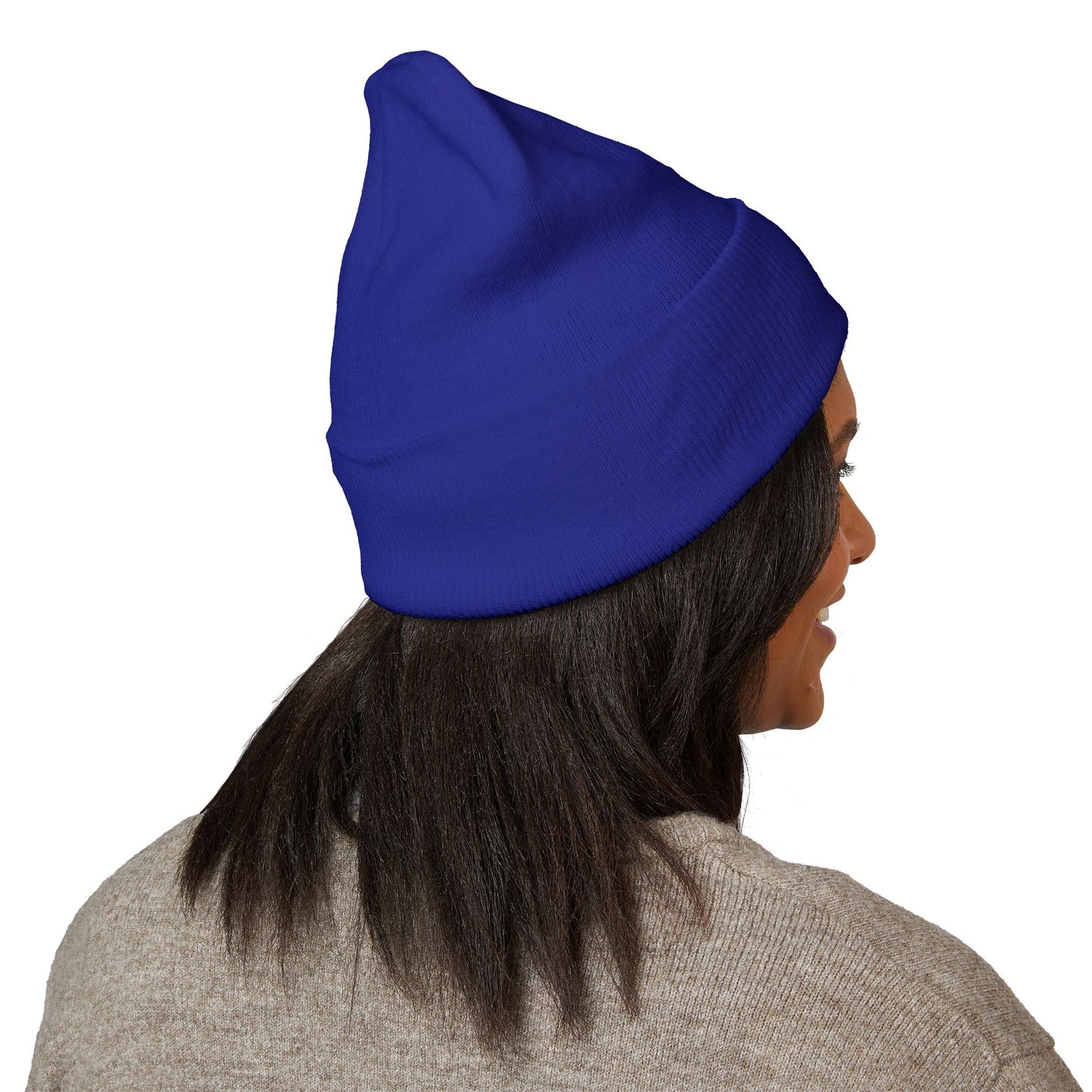 Embroidered Cat Cuffed Beanie