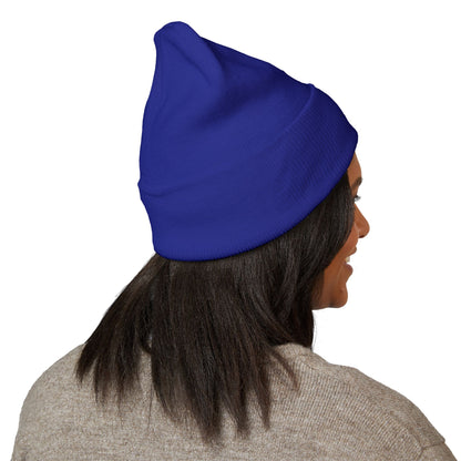 Embroidered Cat Cuffed Beanie