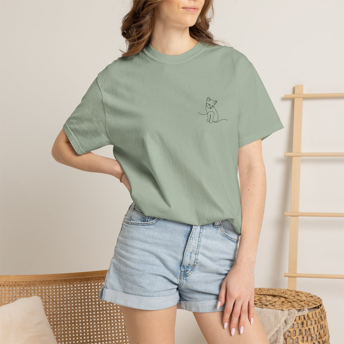 Line Art Cat T-Shirt
