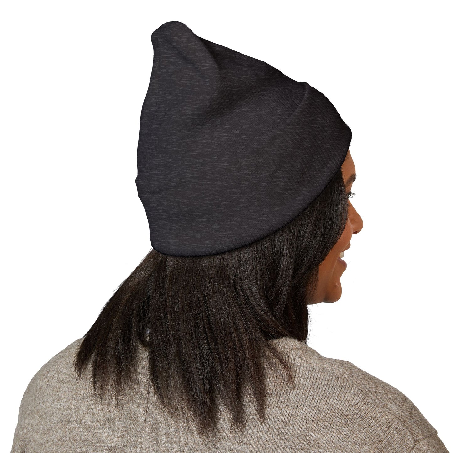 Embroidered Cat Cuffed Beanie