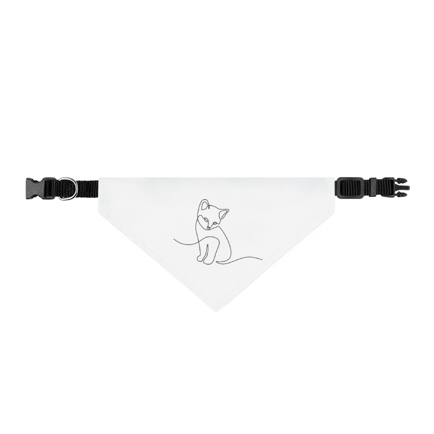 Clip-On Pet Bandana — Minimal Line Art Cat Collar Accessory