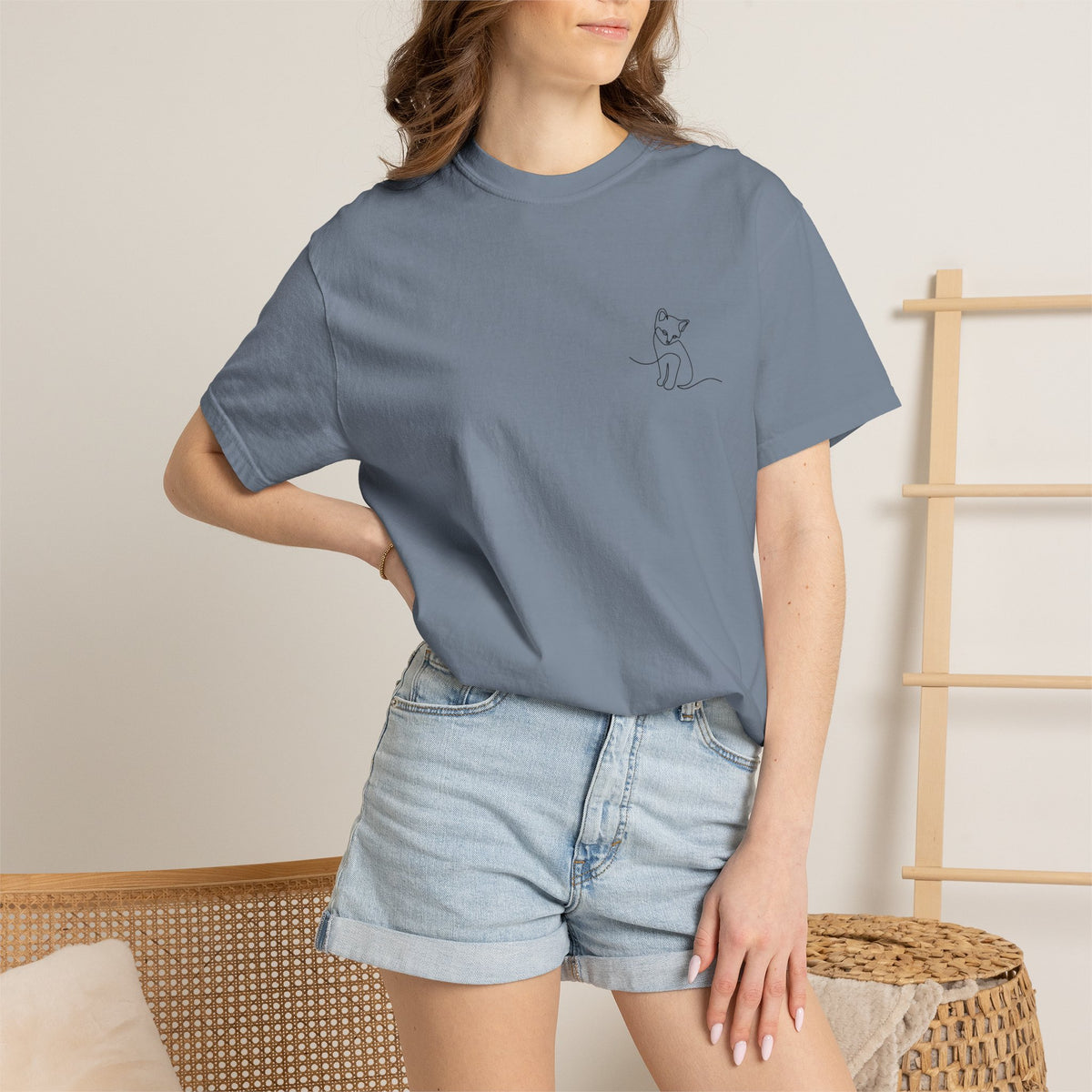 Line Art Cat T-Shirt