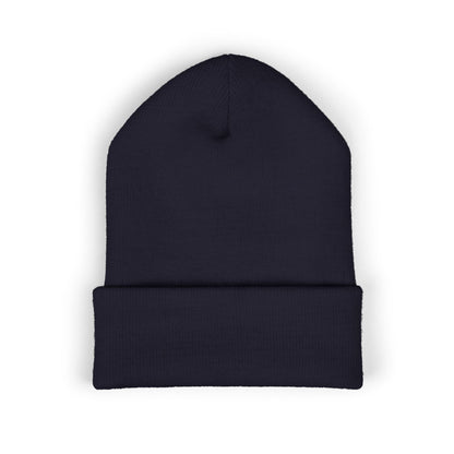 Embroidered Cat Cuffed Beanie