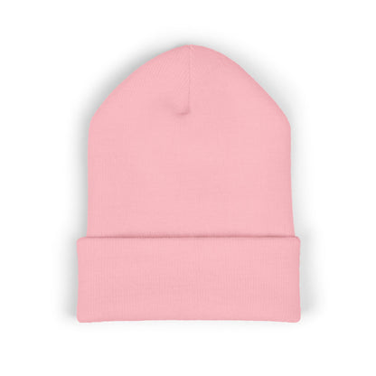 Embroidered Cat Cuffed Beanie