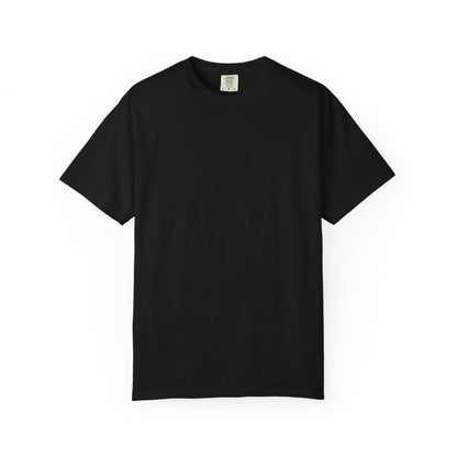 Minimal Line Art Cat T-Shirt — Small Chest Sketch Tee