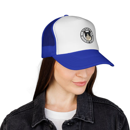 Cat Lover Trucker Hat — Vintage Tuxedo Cat Patch Cap