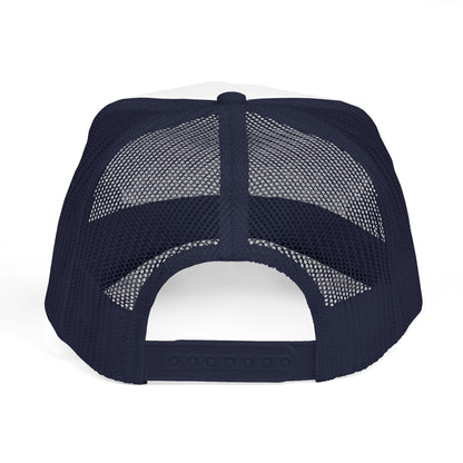 Cat Line Art Trucker Cap — Minimal Cute Cat Embroidery Hat